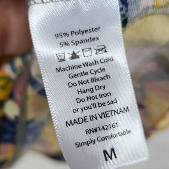 LuLaRoe Gigi Top Colorful Floral Print Fitted Tee Short Sleeve Knit Top Crewneck - Picture 6 of 10